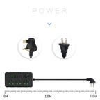 B09 2m 3000W 3 Plugs + PD + 4-USB Ports Multifunctional Flame-Retardant Socket With Switch, UK Plug, US Plug