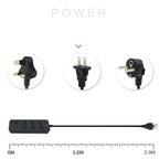 T14 2m 2500W 3 Plugs + 3-USB Ports Multifunctional Socket With Switch, UK Plug (Black), UK Plug (White), US Plug (Black), US Plug (White), EU Plug (Black), EU Plug (White)