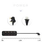 A05 2m 3000W 4 Plugs + 6-USB Ports Multifunctional Flame-Retardant Socket With Switch, UK Plug, US Plug