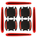 8pcs/set Car Door Handle Rearview Mirror Safety Warning Protective Reflective Sticker, Red, Yellow, White, Blue, Fluorescent Green