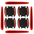 8pcs/set Car Door Handle Rearview Mirror Safety Warning Protective Reflective Sticker, Red, Yellow, White, Blue, Fluorescent Green