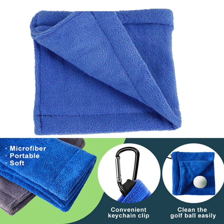 Golf Ball Cleaning Utility Towel Wet And Dry Used Golf Cleaning Terry Towel With Hook, Cleaning Towel Blue