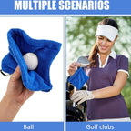 Golf Ball Cleaning Utility Towel Wet And Dry Used Golf Cleaning Terry Towel With Hook, Cleaning Towel Blue