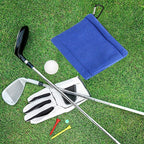 Golf Ball Cleaning Utility Towel Wet And Dry Used Golf Cleaning Terry Towel With Hook, Cleaning Towel Blue