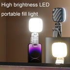 LED Mobile Phone Live Beauty Fill Light USB Charging Camera Pocket Light, Black, White