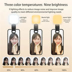 LED Mobile Phone Live Beauty Fill Light USB Charging Camera Pocket Light, Black, White