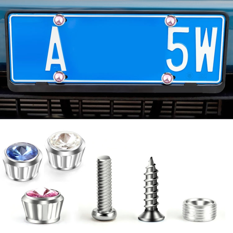 Licence Plate Frame Rhinestone Anti-theft Fixing Nut Cover