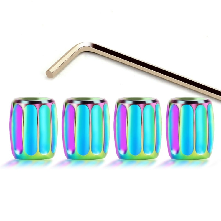4pcs/set Metal Anti-theft Tyre Core Valve Personalised Conversion Cap, Colorful, Titanium Black, Red, Silver