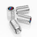 Aluminium Alloy Checkered Tricolour Car Wheel Decorative Valve Cap, Black, Silver, Red
