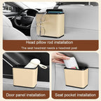 Multifunctional Car Dustbin Car Seatback Door Hanging Storage Box, Beige, Gray, Black