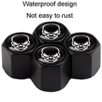4pcs /Set Skeleton Metal Tire Valve Caps Automobile Modification Universal Valve Core Cover