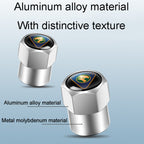 4pcs /Set Car Labeled Metal Tire Valve Caps Automobile Universal Modified Valve Covers, Car Labeled