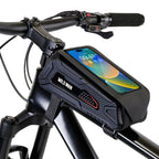 WILD MAN M90 EVA Hard Shell Mountain Bike Mobile Phone Touch Screen Waterproof Front Beam Bag, M90 (Black Gray), M90 (Black Red)