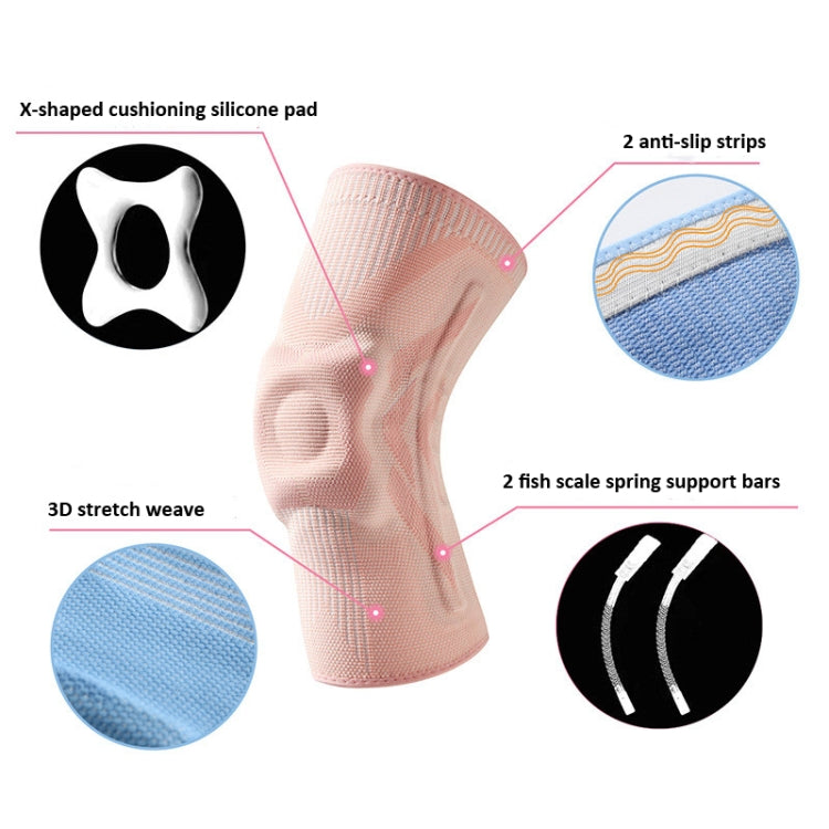 1pair Sports Knee Brace Meniscus Injury Silicone Knee Joint Protective Cover, S, M, L, XL