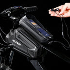 WILD MAN XT6 1.2L Mountain Bike EVA Hard Shell Waterproof Phone Touch Screen Top Tube Bag, XT6 (Solar), XT6 (Twill)