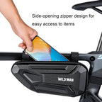 WILD MAN XT4 1.2L EVA Hard Shell Bicycle Triangle Bag Electric Vehicle Side Bag, XT4 (Sun), XT4 (Twill)