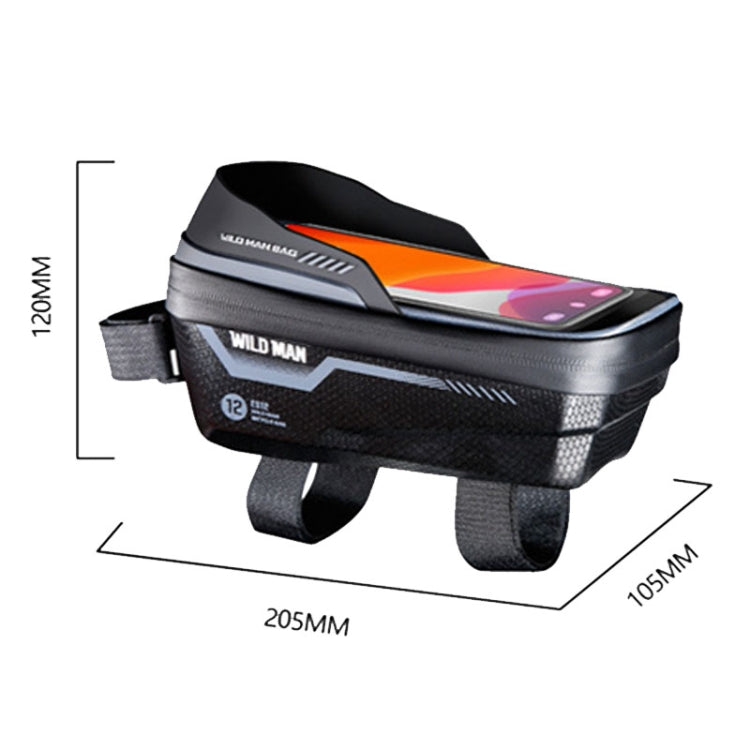 WILD MAN ES12 1L Mountain Bike Front Beam Bag Bicycle Waterproof Phone Saddle Bag, ES12 (Blue), ES12 (Black), ES12 (Red), ES12 (Grey)