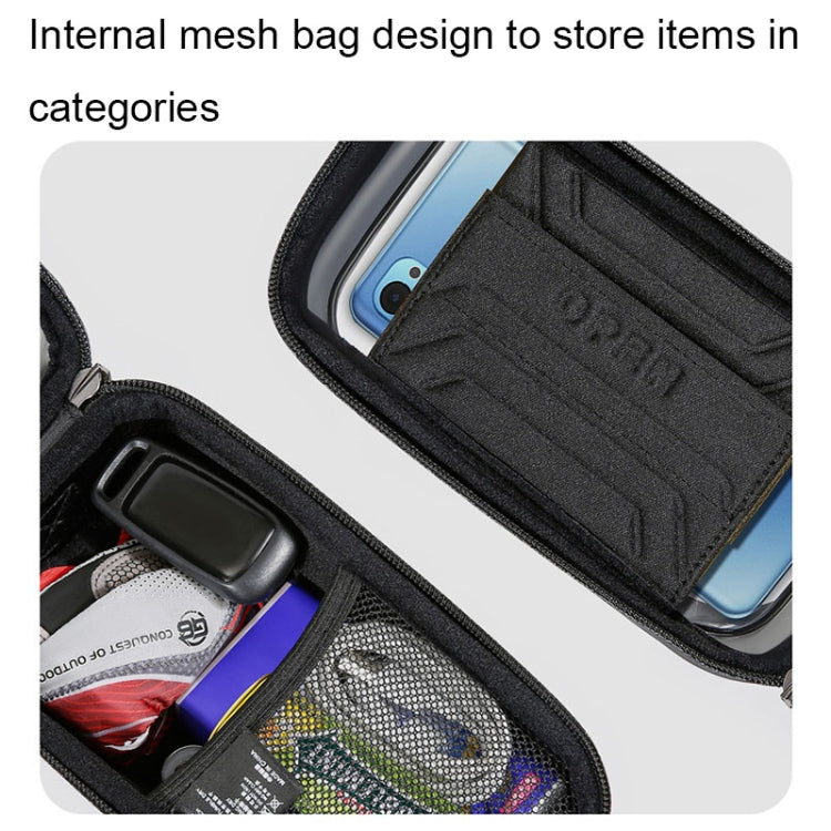 WILD MAN ES12 1L Mountain Bike Front Beam Bag Bicycle Waterproof Phone Saddle Bag, ES12 (Blue), ES12 (Black), ES12 (Red), ES12 (Grey)
