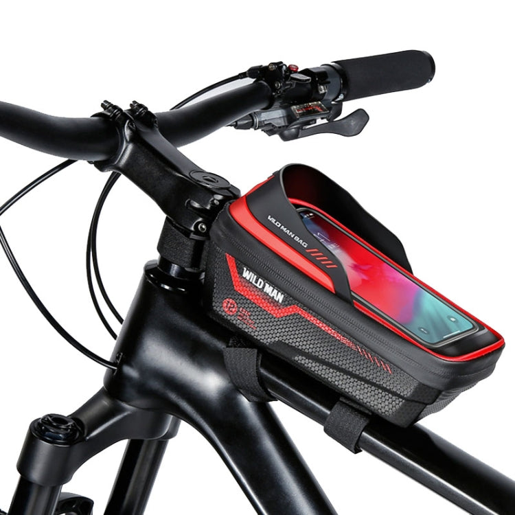 WILD MAN ES12 1L Mountain Bike Front Beam Bag Bicycle Waterproof Phone Saddle Bag, ES12 (Blue), ES12 (Black), ES12 (Red), ES12 (Grey)