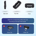 Car Seatbelt Buckle Protective Cover Anti Scratch Silicone Protector For Safety Belt Plugs, Large, Small