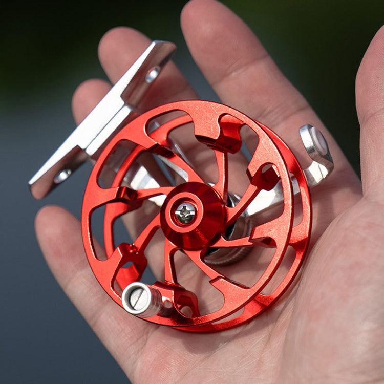 Ice Fishing Raft Reel Fly Reel With Base All Metal Hollow Fishing Tackle, 50mm Red, 50mm Purple, 50mm Gold, 65mm Red, 65mm Purple, 65mm Gold