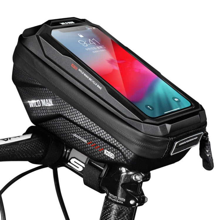 WILD MAN X1 1L EVA Hard Shell Bicycle Phone Touch Screen Handlebar Bag Waterproof Cycling Bag, X1 1L (Red), X1 1L (Black)