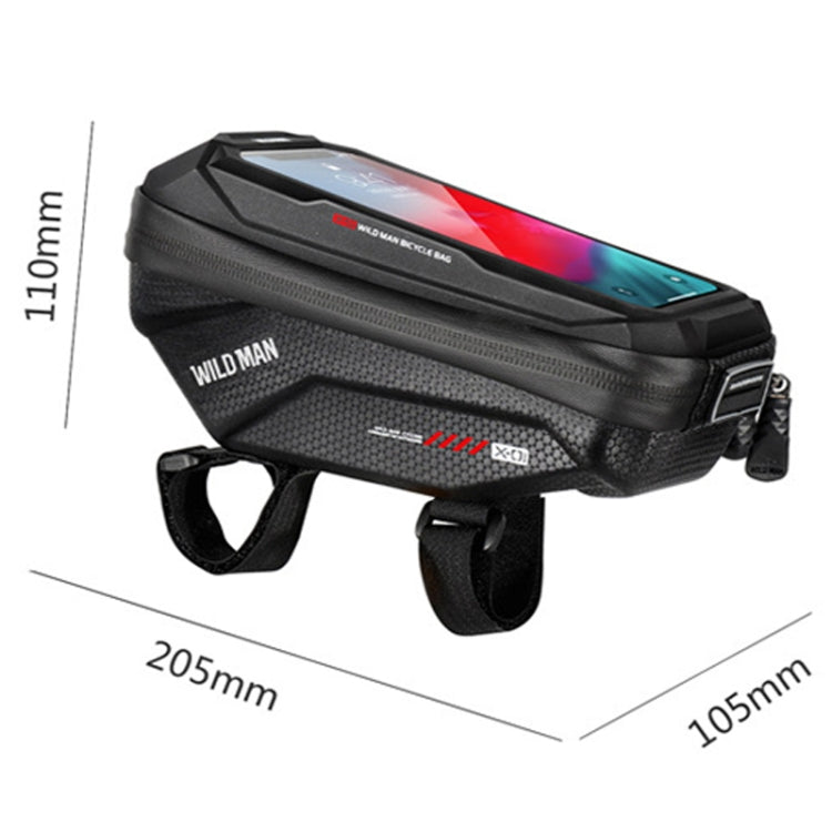 WILD MAN X1 1L EVA Hard Shell Bicycle Phone Touch Screen Handlebar Bag Waterproof Cycling Bag, X1 1L (Red), X1 1L (Black)