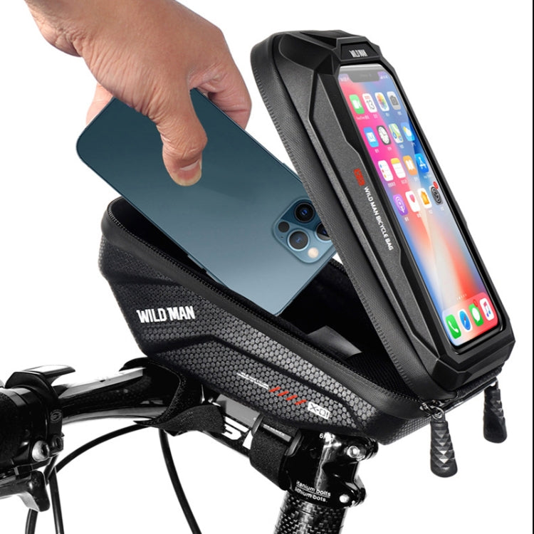 WILD MAN X1 1L EVA Hard Shell Bicycle Phone Touch Screen Handlebar Bag Waterproof Cycling Bag, X1 1L (Red), X1 1L (Black)