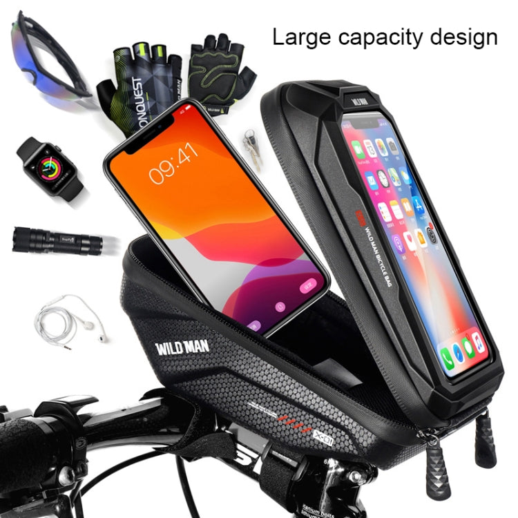 WILD MAN X1 1L EVA Hard Shell Bicycle Phone Touch Screen Handlebar Bag Waterproof Cycling Bag, X1 1L (Red), X1 1L (Black)