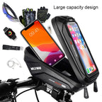 WILD MAN X1 1L EVA Hard Shell Bicycle Phone Touch Screen Handlebar Bag Waterproof Cycling Bag, X1 1L (Red), X1 1L (Black)
