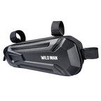 WILD MAN XT9 1.8L EVA Hard Shell Bike Front Beam Triangle Bag Electric Vehicle Waterproof Bag, XT9 (Sun), XT9 (Twill)