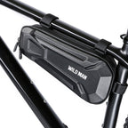 WILD MAN XT9 1.8L EVA Hard Shell Bike Front Beam Triangle Bag Electric Vehicle Waterproof Bag, XT9 (Sun), XT9 (Twill)