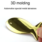 Fish-Shaped Car Metal Stickers Car Body Tail Marker Decorative Decals, Fish-Shaped