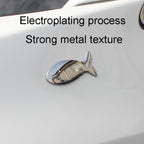 Fish-Shaped Car Metal Stickers Car Body Tail Marker Decorative Decals, Fish-Shaped
