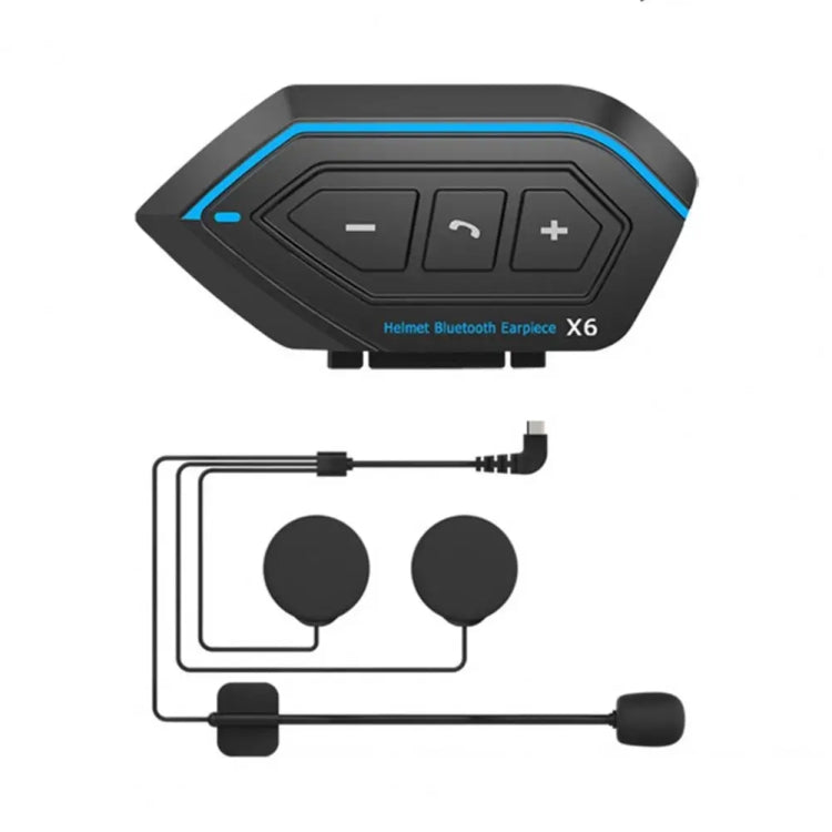 X6 Helmet Bluetooth Headset Wireless Waterproof Moto Handsfree Stereo Headphone