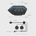 X6 Helmet Bluetooth Headset Wireless Waterproof Moto Handsfree Stereo Headphone