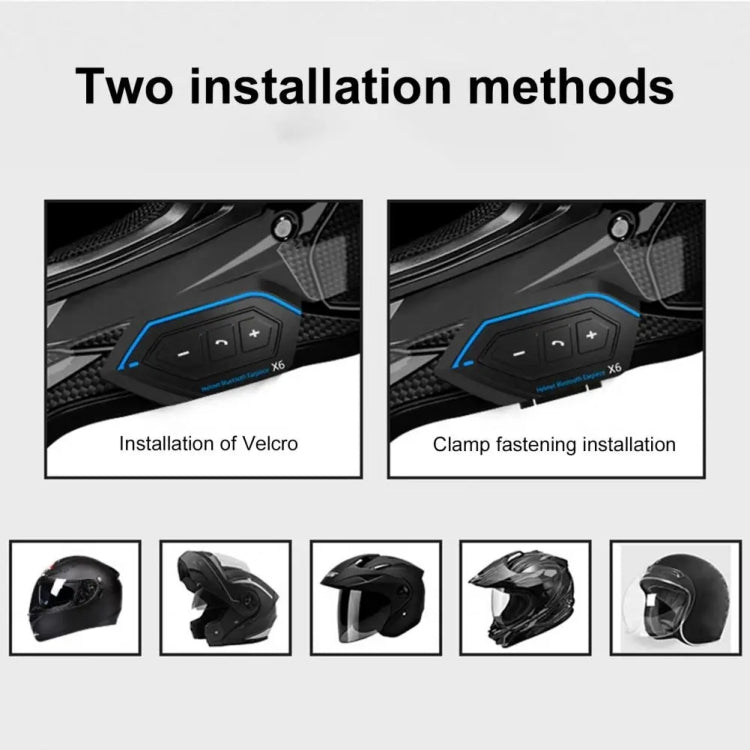 X6 Helmet Bluetooth Headset Wireless Waterproof Moto Handsfree Stereo Headphone