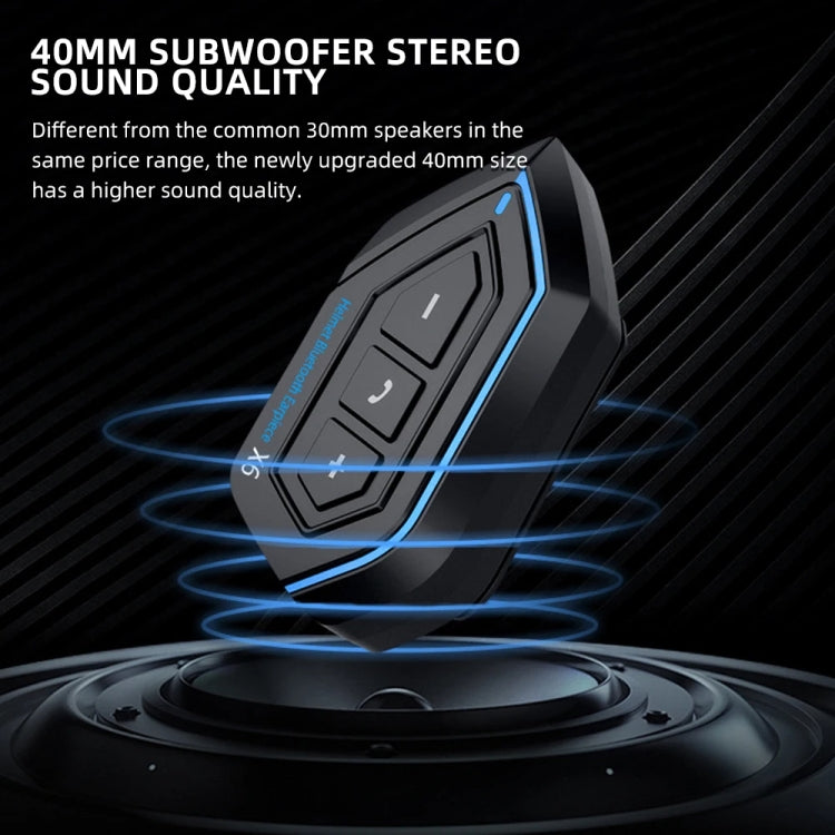 X6 Helmet Bluetooth Headset Wireless Waterproof Moto Handsfree Stereo Headphone