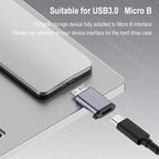 Micro B Male Adapter USB Link HDD Enclosure Interface Converter, USB Female Transfer, Type-C Female Transfer, USB Male Transfer, Type-C Male Transfer