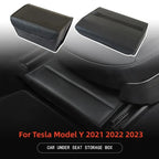 For Tesla Model Y PU Leather Car Interior Storage Glove Box Modification Accessories, Seat Model, Air Outlet Model