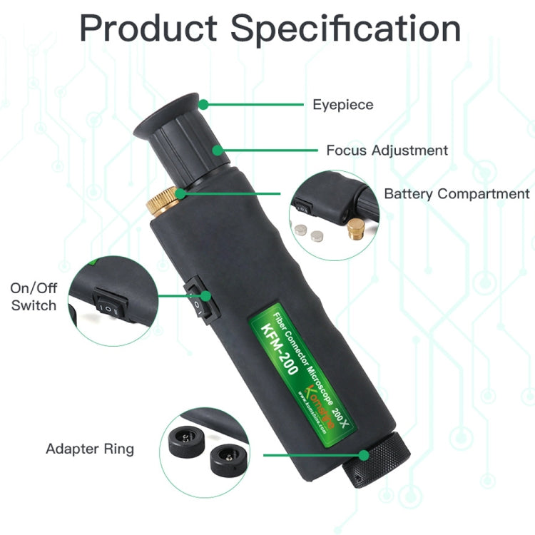 KomShine 200x Handheld Fiber Optic Magnifier Detector