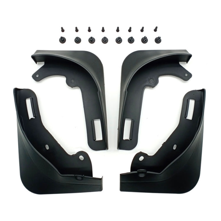 For Tesla Model Y Car Punch-Free Front And Rear Wheel Soft Rubber Mudguards, Matte Black, Carbon Fiber
