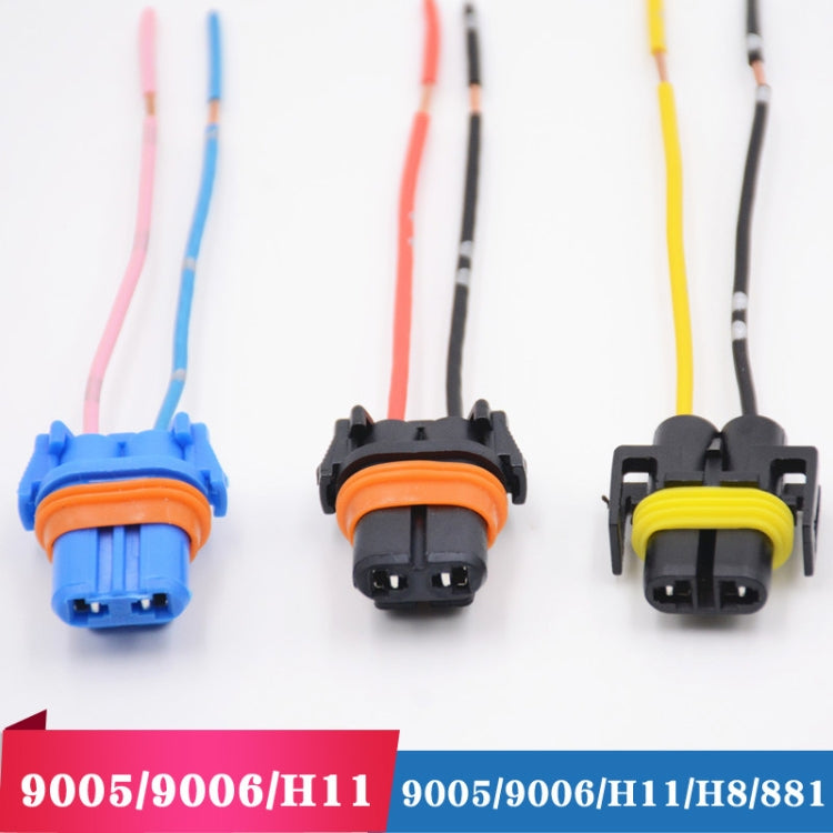 Car Headlight Socket Light Holder Plug With Cable, 1pair For 9005, 1pair For 9006, 1pair For H11 / H8 / 881