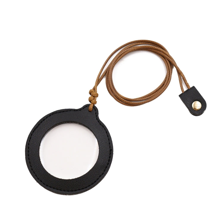 3X Adjustable Hanging Magnifier Portable Elderly Magnifying Glass with Leather Case, Black, Light Brown, Coffee