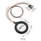 3X Adjustable Hanging Magnifier Portable Elderly Magnifying Glass with Leather Case, Black, Light Brown, Coffee