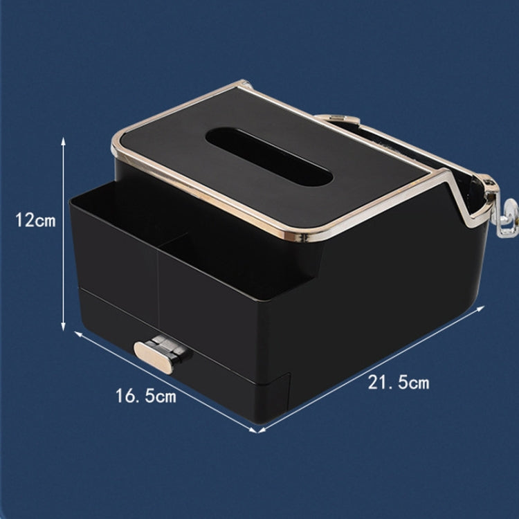 Car Tissue Box Multifunction Cup Holder Armrest Box Storage Box, Black, Beige