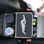 Car Tissue Box Multifunction Cup Holder Armrest Box Storage Box, Black, Beige
