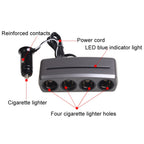 SHUNWEI SD-1906 Car 4 In 1 Power Distributors Cigarette Lighter Socket Car Charger, SD-1906