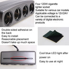 SHUNWEI SD-1906 Car 4 In 1 Power Distributors Cigarette Lighter Socket Car Charger, SD-1906