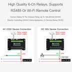 WAVESHARE RP2350 Industrial Control Board 6-Channel Relay Module, Based On RP2350 Microcontroller, Supports Wxternal Interfaces RS485 And Pico, With Wi-Fi Module